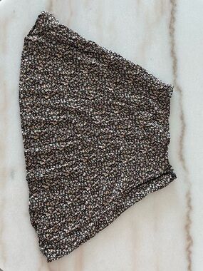 Express Floral Mini Skirt Size Medium Black Pink A-Line